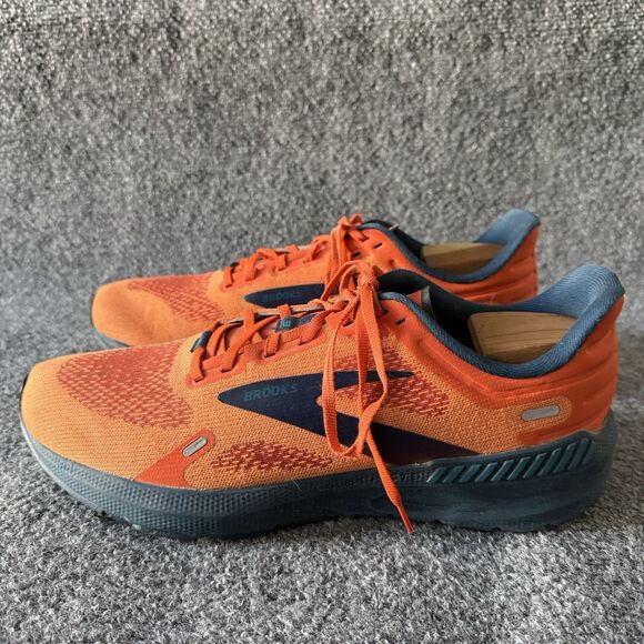 Brooks Launch GTS 9 Running Sneakers Shoes Orange Navy Men\'s Breathable Low Top